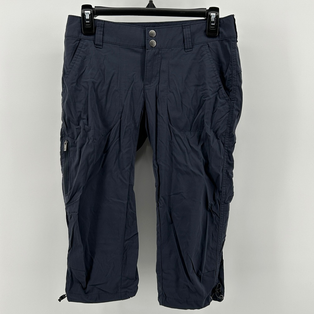 Columbia Women 4 Capri Cargo Pants Charcoal Gray Streetwear‎ Hiking Lightweight